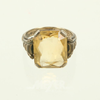 Damenring, besetzt mit 1 gelben Farbstein