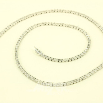 Collier in Allianzform, ausgefasst mit 168 nat. Diamanten im Brillantschliff von zus. ca. 10,30ct. tw-w/vsi-si