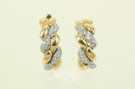 Paar Ohrstecker, Halbcreolen, mit kl. Brillanten
