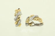Paar Ohrstecker, Halbcreolen, mit kl. Brillanten