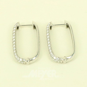 Paar Creolen, besetzt mit 92 nat. Diamanten im Brillantschliff von zus. ca. 1,35ct. tw-w/vsi-si