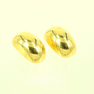 Paar Ohrclips, 585er GG, hohl gearbeitet, Tragespuren