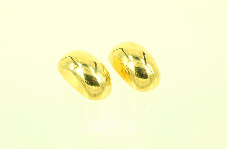 Paar Ohrclips, 585er GG, hohl gearbeitet, Tragespuren