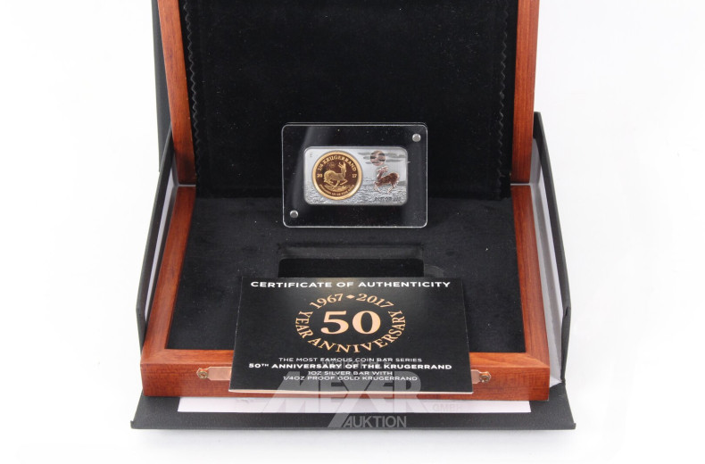 Südafrika - Krügerrand zu 1/4 Unze Feingold  2017, Polierte Platte