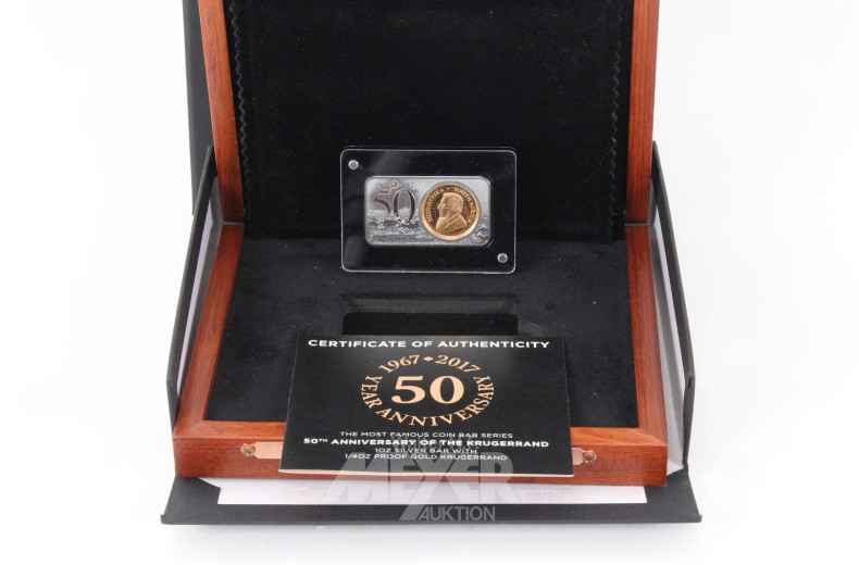 Südafrika - Krügerrand zu 1/4 Unze Feingold  2017, Polierte Platte