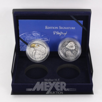 2 limitierte Sonderprägungen, jew. Elfenbeinküste 5000 Francs CFA 2020 aus der Prägestätte P.De Greef