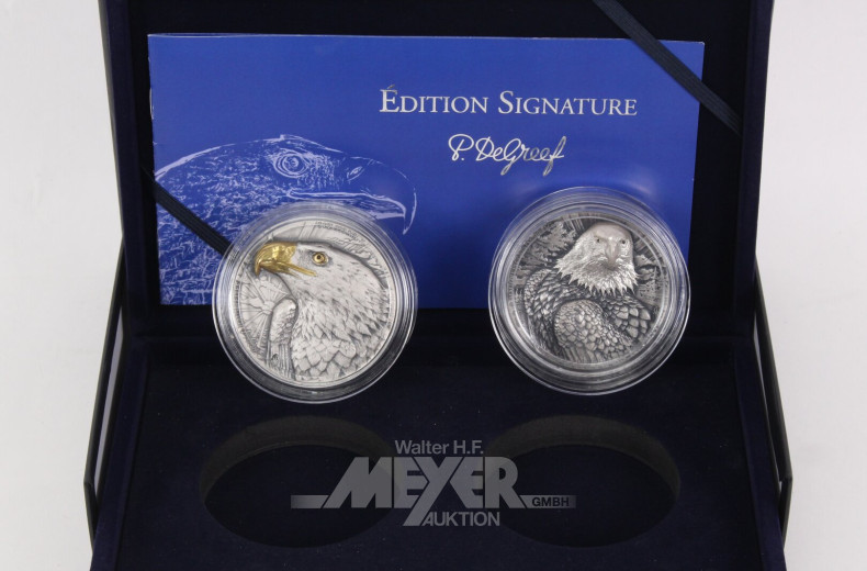 2 limitierte Sonderprägungen, jew. Elfenbeinküste 5000 Francs CFA 2020 aus der Prägestätte P.De Greef