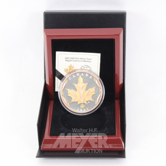 Kanada 50 Dollars Elisabeth II. 2021, Sonderprägung 'Maples Leaves in Motion'