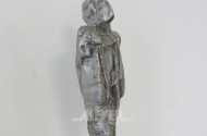 Bronzeskulptur 'Lepto', silberfarbener Überzug