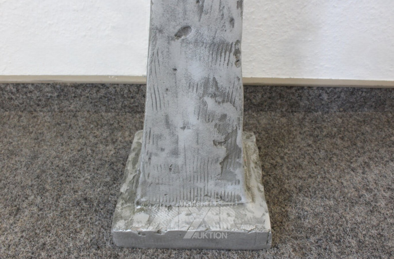 Bronzeskulptur 'Lepto', silberfarbener Überzug