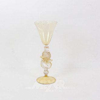 Künstler-Glaskelch, vermutl. Murano 20.Jh.