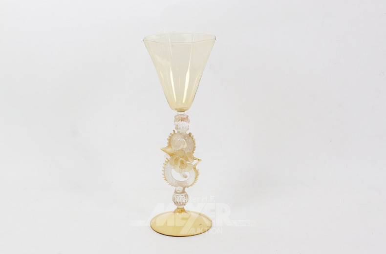 Künstler-Glaskelch, vermutl. Murano 20.Jh.