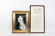 original Brief mit Signatur von Maria Callas, dat. 1962
