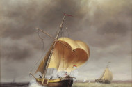Gemälde 'Holländische Segler auf stürmischer See'