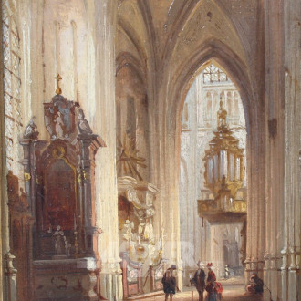 Gemälde 'Kirchenschiff-Interieur'