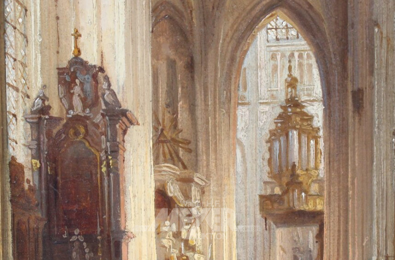 Gemälde 'Kirchenschiff-Interieur'