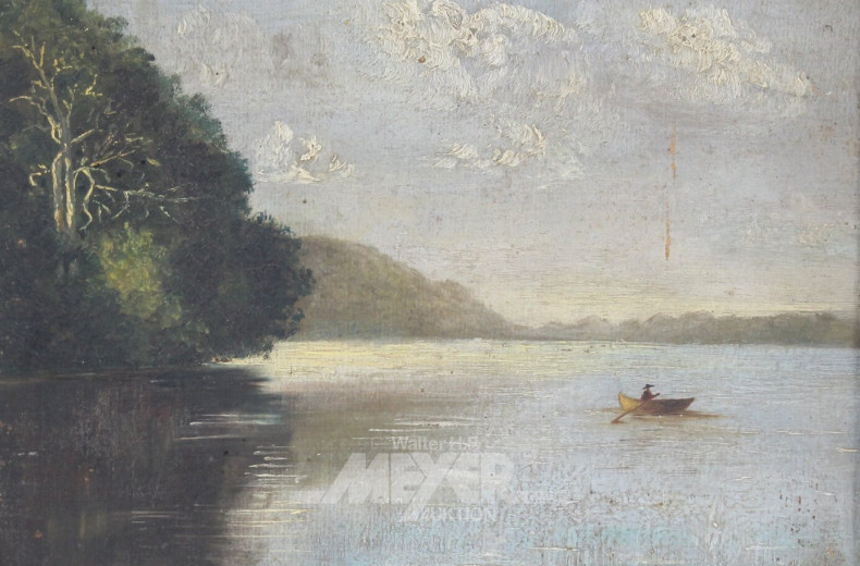 Gemälde 'Ruderboot auf See'