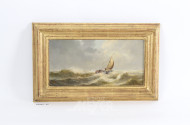 Gemälde 'holländ. Segler in stürmischer See'