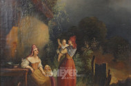 Gemälde 'bäuerliche Mütter mit Kindern', 19. Jh.