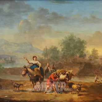 Gemälde "Flußlandschaft mit Schafhirten"