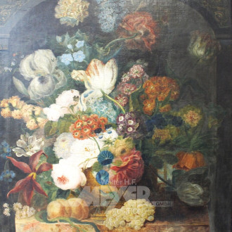 Gemälde "Stillleben mit Blumen und Obst"