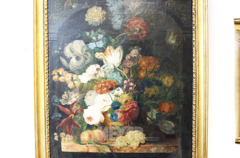 Gemälde "Stillleben mit Blumen und Obst"