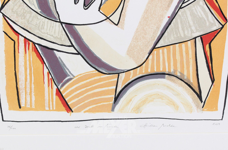 Farblithographie 'Die Dritte im Bunde'