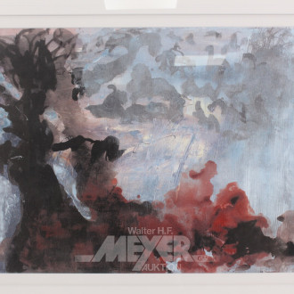 Farblithographie "Baumlandschaft I"