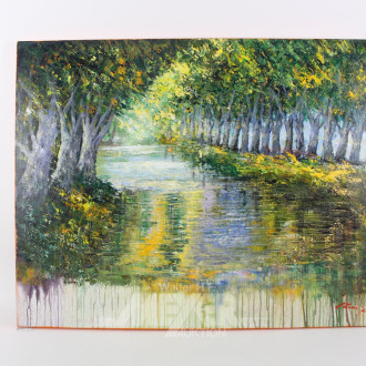 modernes Gemälde "An der Baumallee"