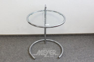 Beistelltisch "Adjustable Table" nach Eileen Gray mit Glasplatte, verchromt