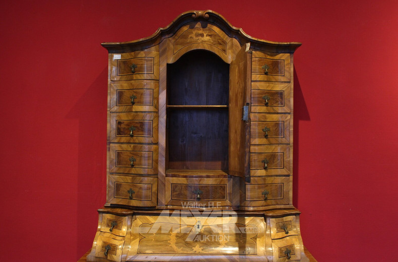 Barock-Aufsatzkommode, 18. Jh. mit Schreibfach, Tabernakelaufsatz,