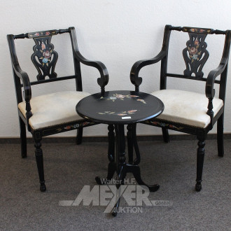 kl. Besuchergruppe, 3-tlg., viktorianisch best. aus: