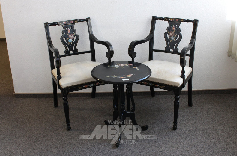 kl. Besuchergruppe, 3-tlg., viktorianisch best. aus: