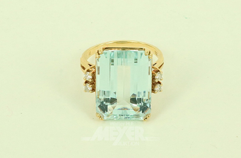 Damenring, besetzt mit 1 Aquamarin von ca.14ct.