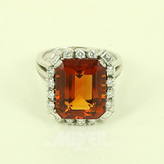 Damenring, besetzt mit 1 Citrin von ca. 8ct.