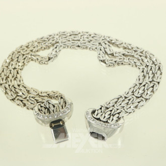 3-reihiges Königsketten-Armband, Schließe mit kl. Brillanten