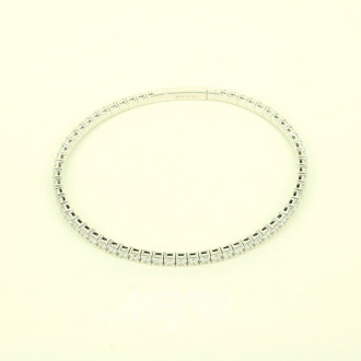 Armreif, besetzt mit 60 nat. Diamanten im Brillantschliff von zus. ca. 2,66ct. tw-w/vsi-si