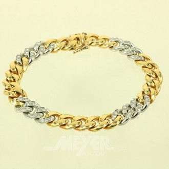 Gliederarmband in 750 GG mit Elementen in WG mit kl. Brillanten