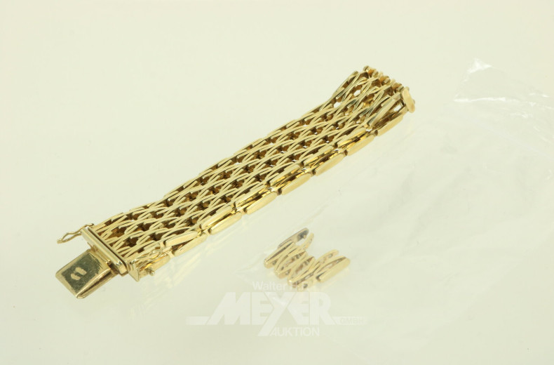 Aufwendig gearbeitetes Gliederarmband, Breite 16 mm