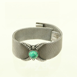Armband in 800er Silber, mit kl. Markasiten u. 1 Türkis