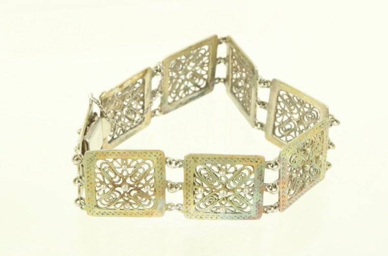 aufwendig gearbeitetes Armband in 835er Silber
