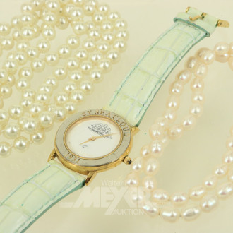 Süßwasser- und 1 Modeschmuck-Perlenkette, sowie 1 Armbanduhr 'SEA CLOUD'