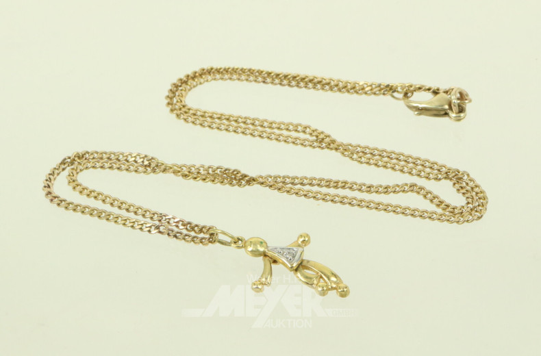 Kurze Gliederkette mit kl. Anhänger 'tanzendes Männchen'