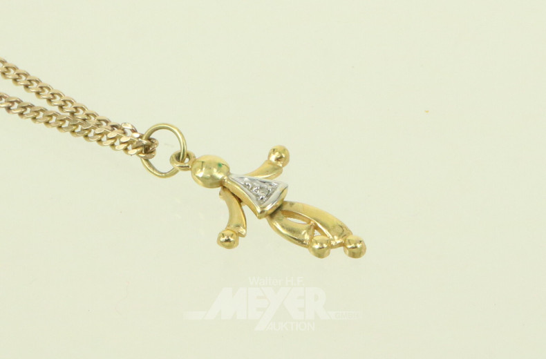 Kurze Gliederkette mit kl. Anhänger 'tanzendes Männchen'