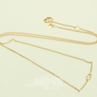 Filigranes Collier mit 1 kl. Brillant