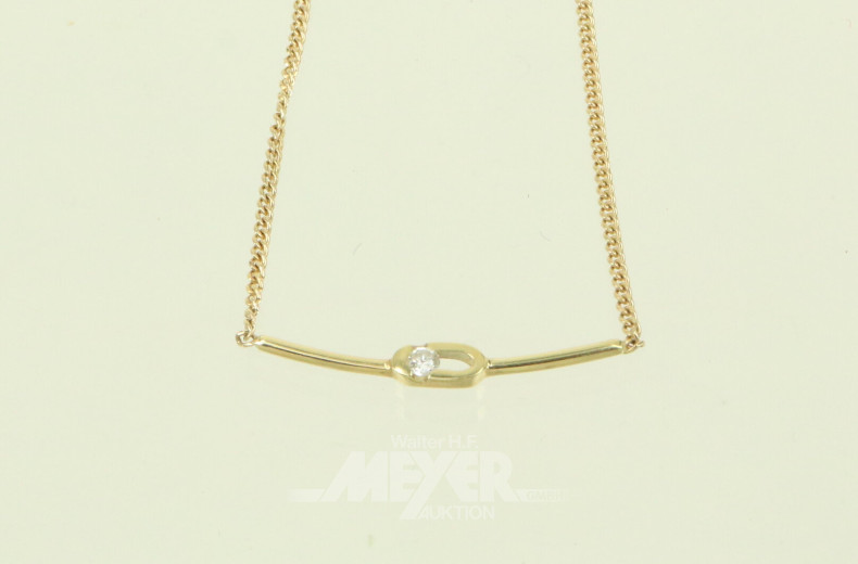 Filigranes Collier mit 1 kl. Brillant