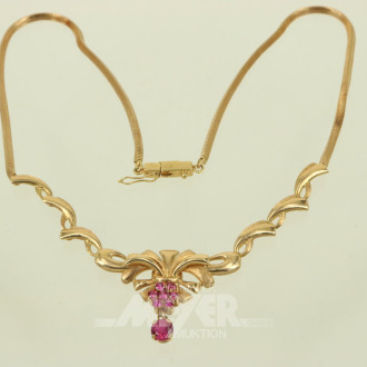 Collier mit rosafarbenen Farbsteinen