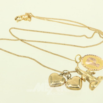 Kette mit 4 Anhänger, div. Motive