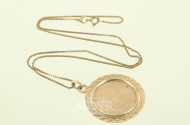 Kette in 333 GG mit Medaille, gefasst in 333 RG