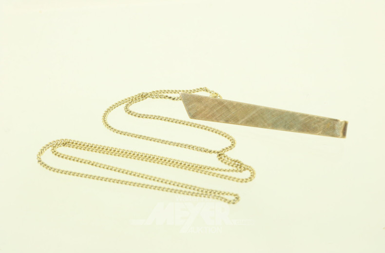 Zarte, kurze Halskette u. 1 Krawattenklammer